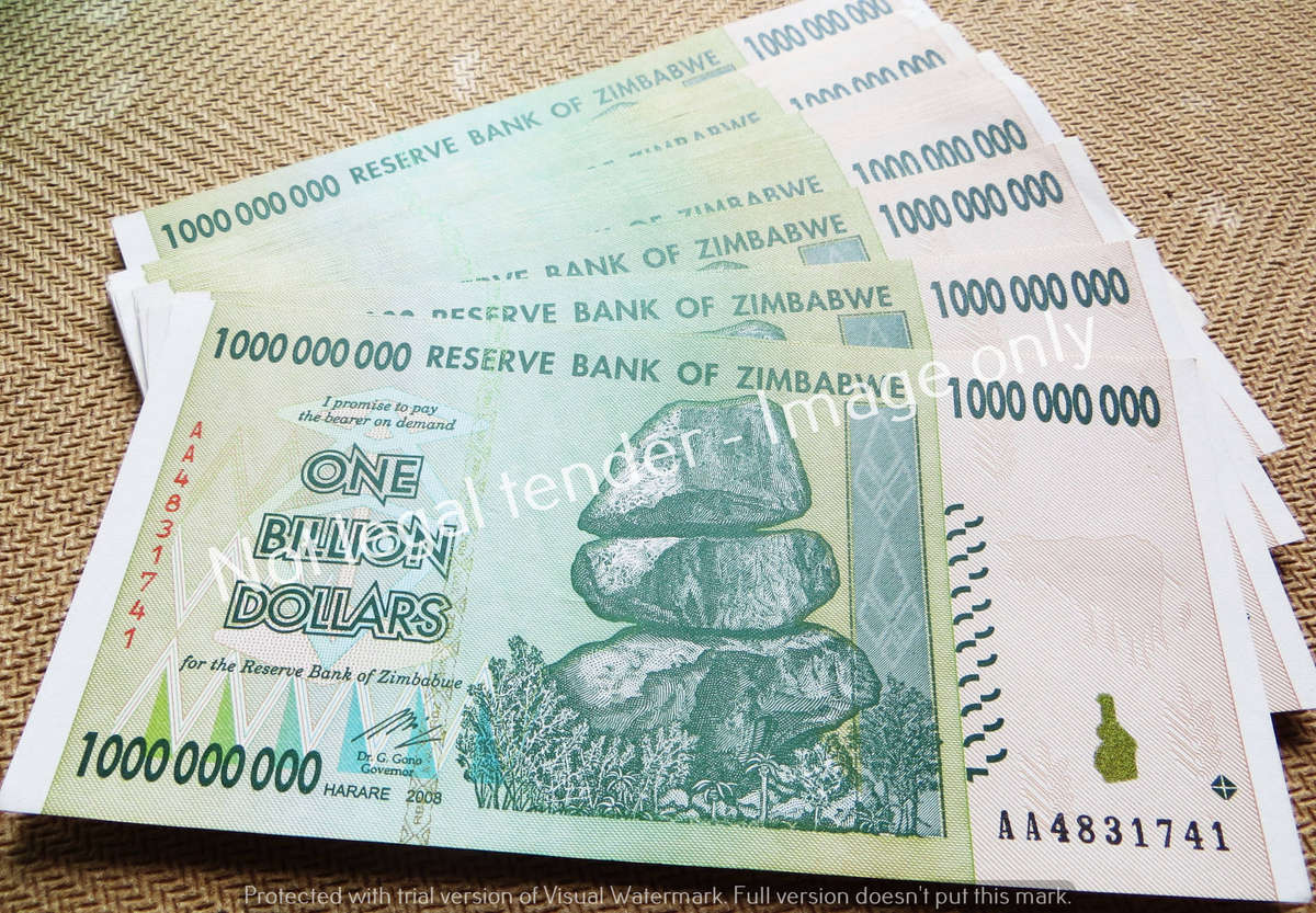 19 x 2008 Zimbabwe AA Prefix 1 Billion Dollars Consecutive In Sequence Notes - Condition