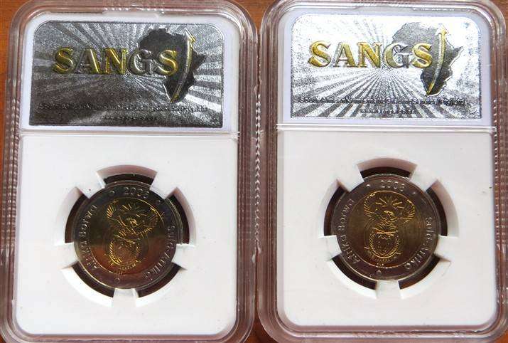 2 x 2008 Mandela R5 SANGS MS65 - Bid per coin