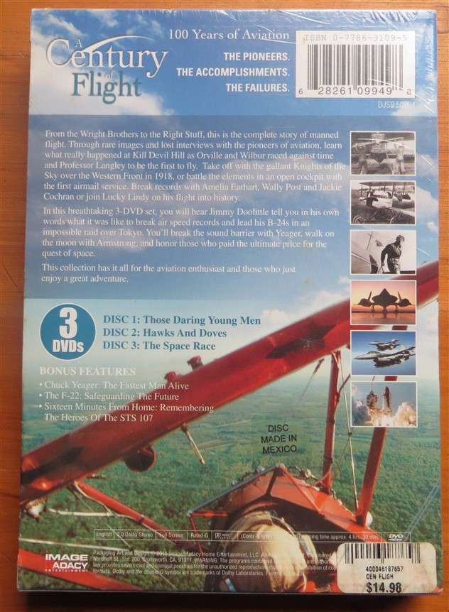 A Century of Flight 3 x Disc DVD Set - Sealed