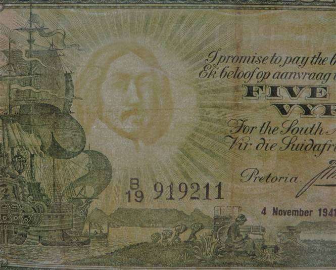 1941 Postmus 5 Pounds Note PMG Graded VF30
