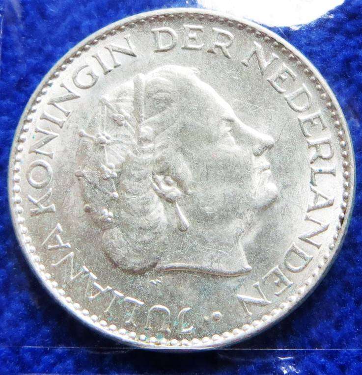 1966 Netherlands Silver 1 Gulden Coin