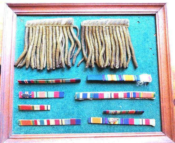 Assorted Medal Bars Displayed on a framed Tray - Not Attached