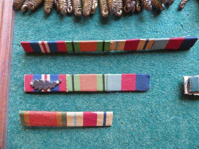 Assorted Medal Bars Displayed on a framed Tray - Not Attached