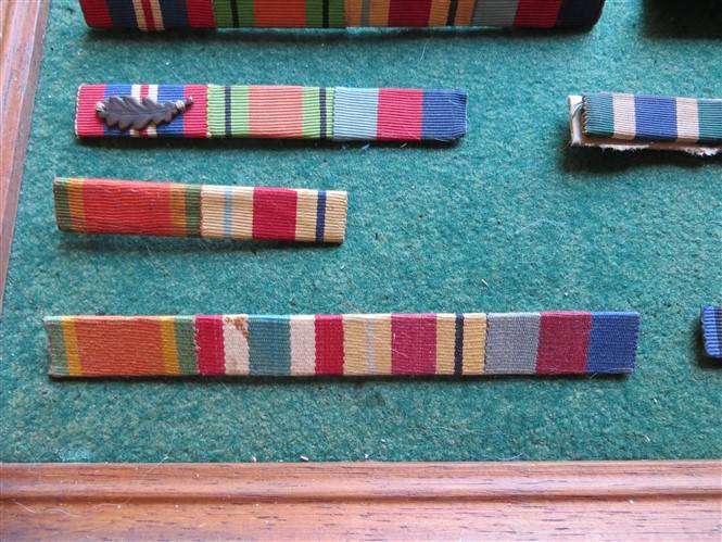 Assorted Medal Bars Displayed on a framed Tray - Not Attached