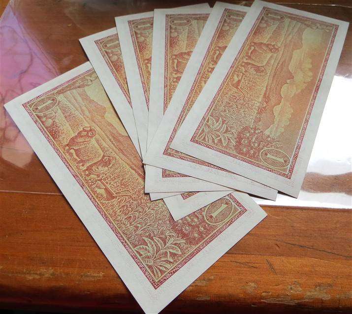 6 x TW De Jongh R1 Notes in sequence  B59 #944294-99