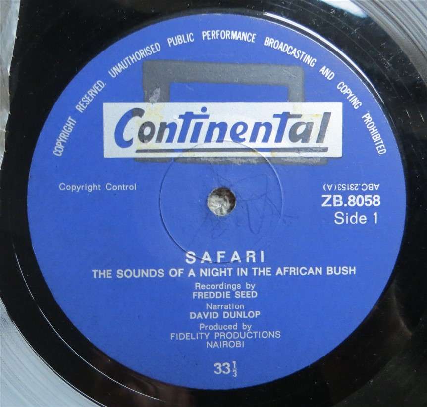Safari - East Africa Bush David Dunlop Vol.2 Vintage Vinyl LP - VG