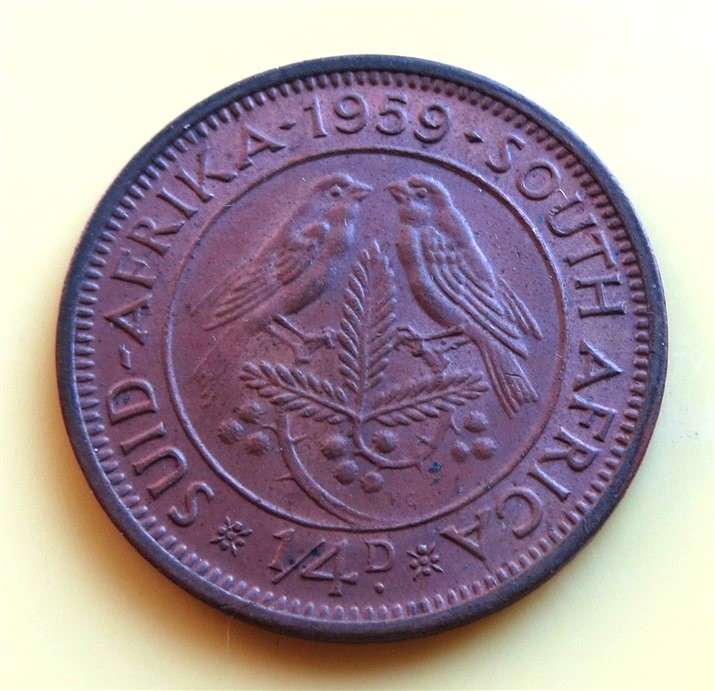 1959 SA Union 1/4d Farthing Coin