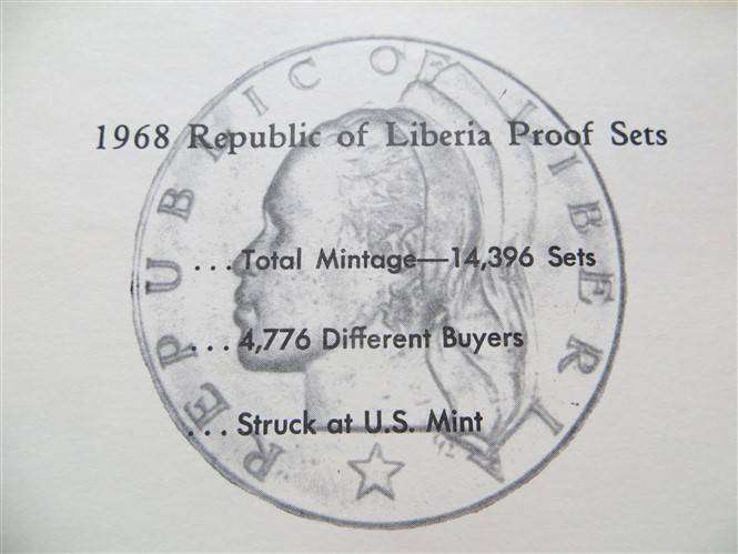 1968 Liberia Proof Set - Minted by US Mint