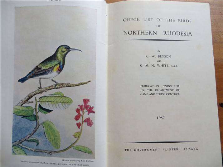 Birds of Northern Rhodesia - A Checklist (1957) Benson & White