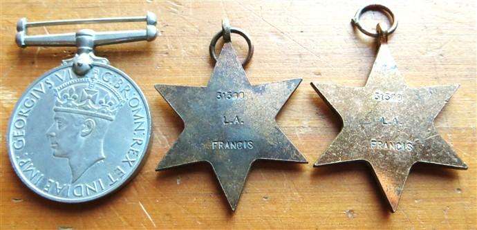 WW2 Group of 3 Medals to L.A Francis #31380