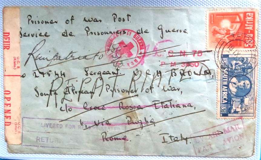 South African Prisoner of War Cover