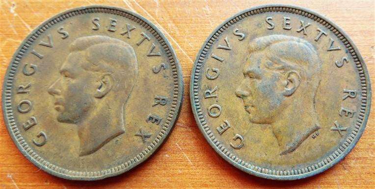 1948 + 1949 SA Union 1d Penny - 1 Bid for Both