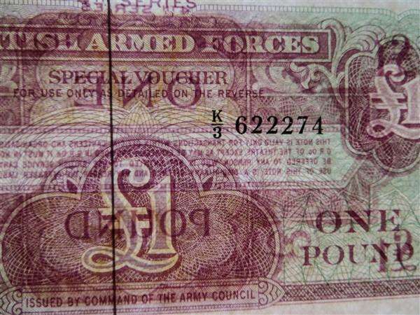 4 x British Armed Forces 1 Pound Notes in sequence  - Bid per Note