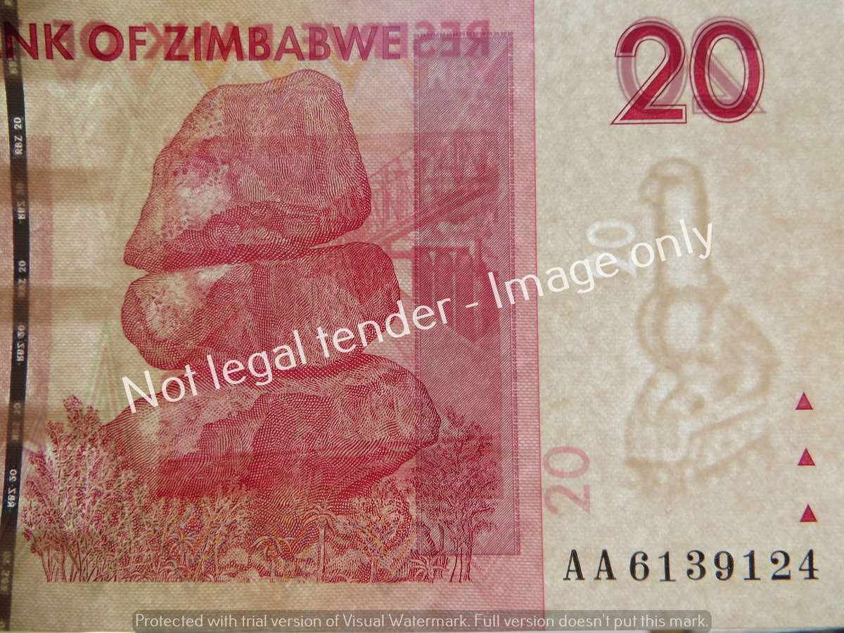 3 x 2007 Zimbabwe AA Prefix $20 Dollars Consecutive In Sequence Notes - Condition