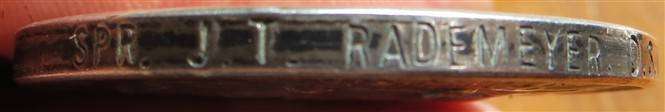 WW1 British War Medal Silver SPR J.D Rademeyer D.S.C - Sapper & Distinguished Service Cross - SCARCE