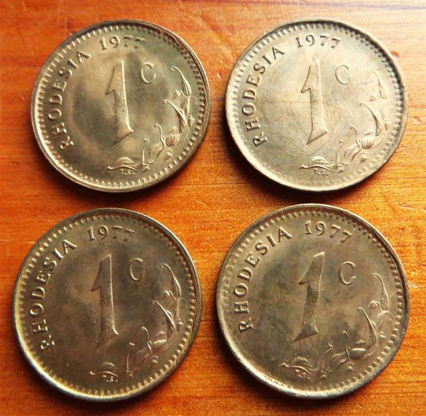 1977 Rhodesia 1c Coin Lot - Condition