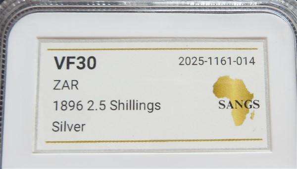 1896 ZAR Half Crown 2/6 Shillings VF30 Silver 0.925