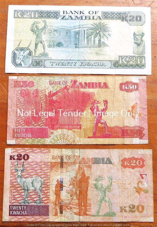 3 x Zambia - Bank Notes