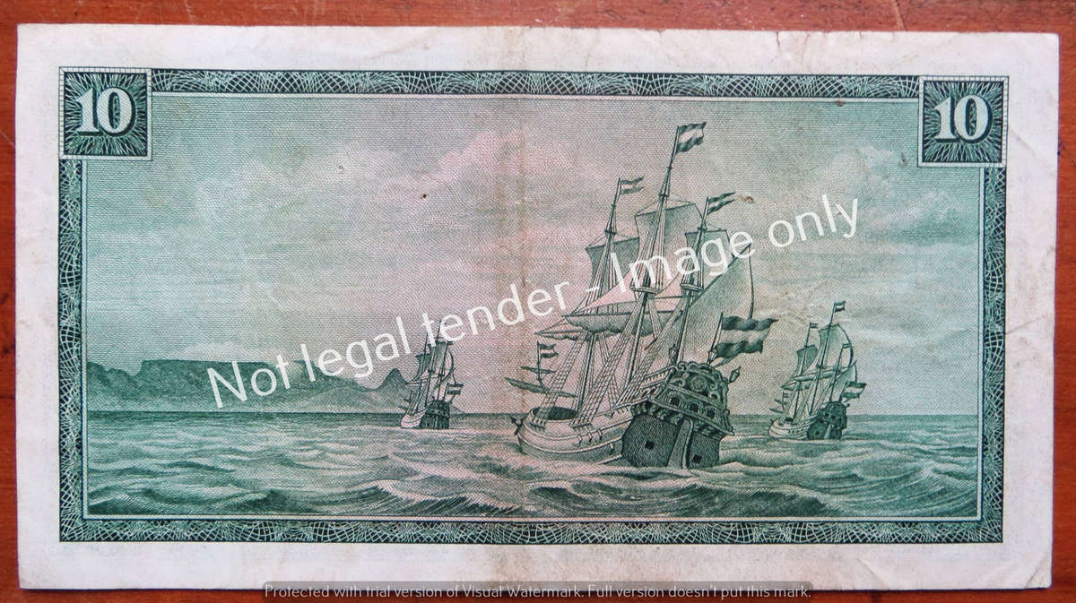 TW de Jongh R10 Note C161 #453638 Springbok Watermark