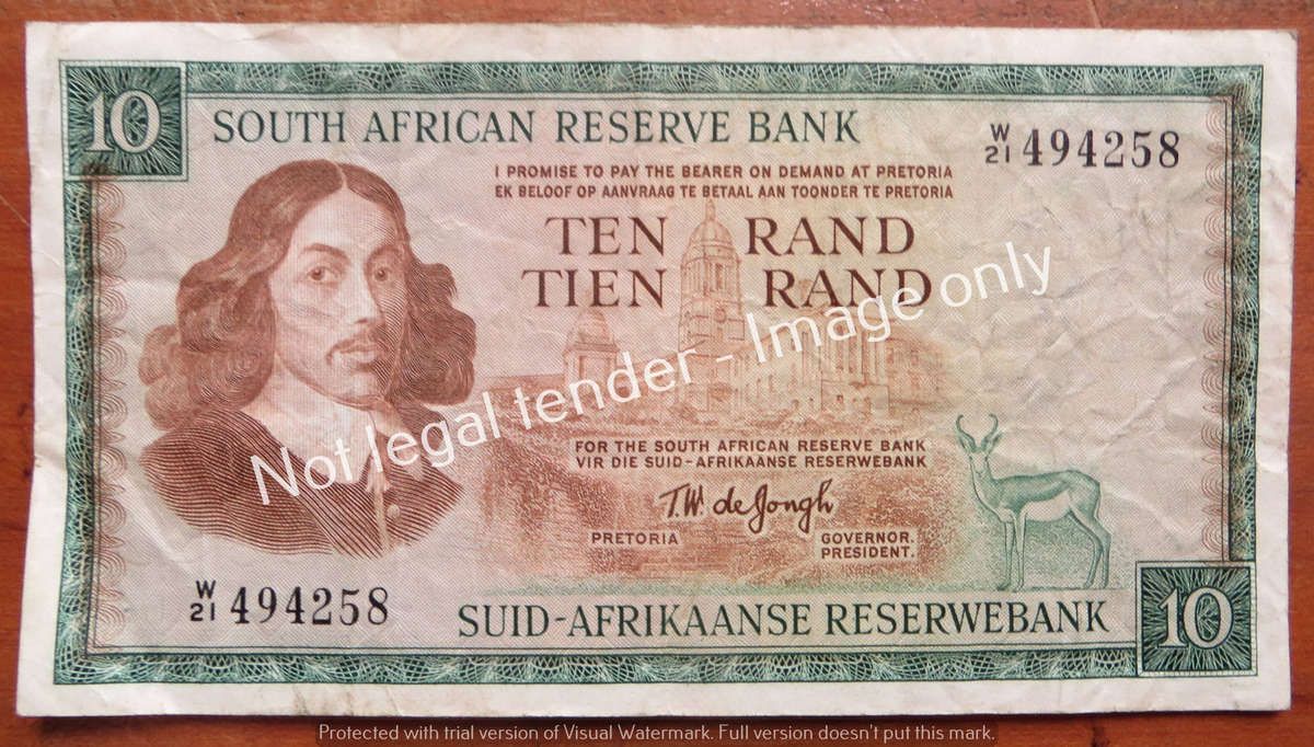 TW de Jongh R10 Replacement Note W21 #494258