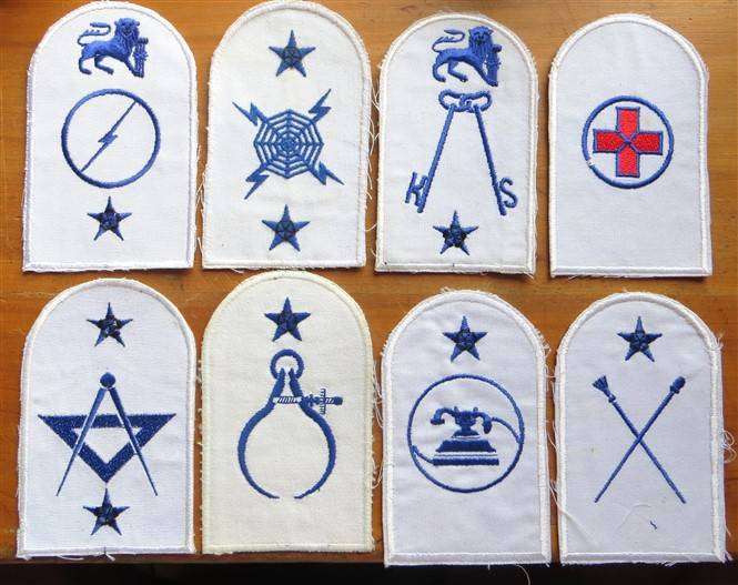 8 x SA Navy - Blue on White Embroidered Badges