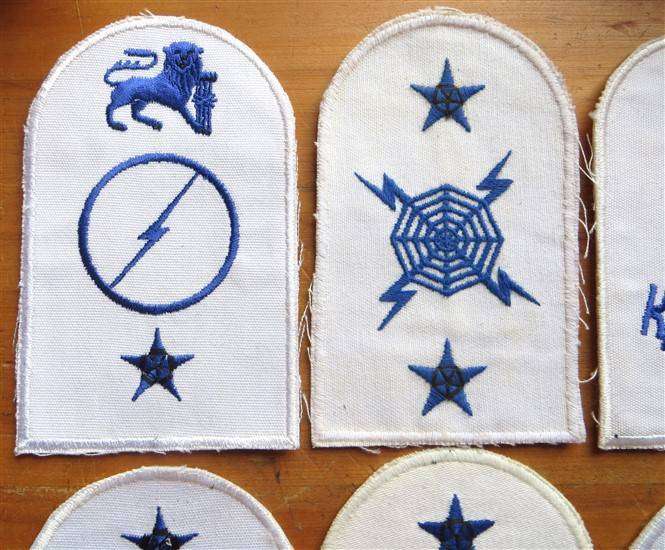 8 x SA Navy - Blue on White Embroidered Badges