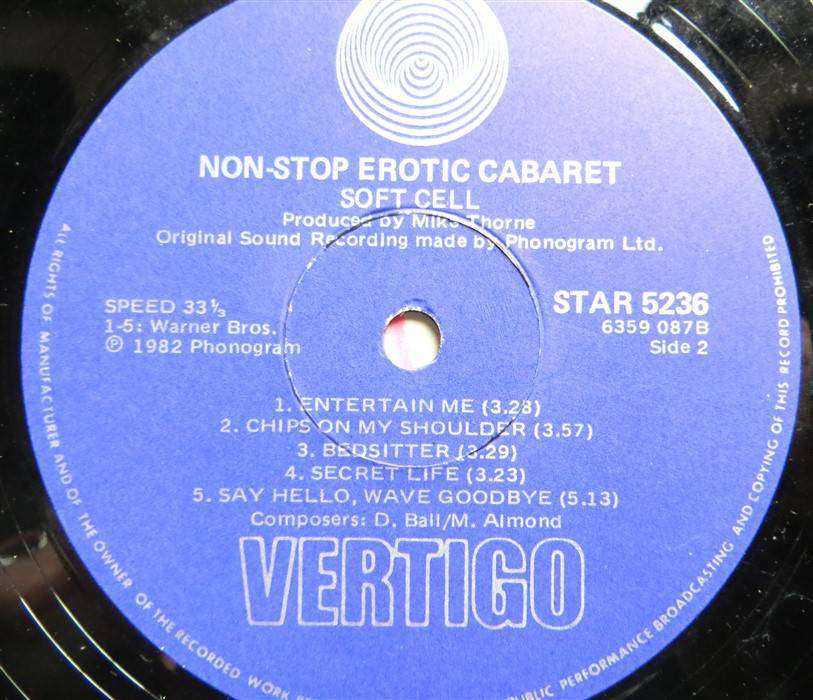 Soft Cell - Non Stop Erotic Cabaret - Tainted Love - Vinyl LP - VG