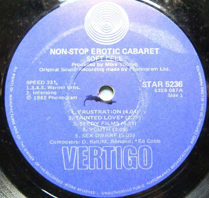 Soft Cell - Non Stop Erotic Cabaret - Tainted Love - Vinyl LP - VG