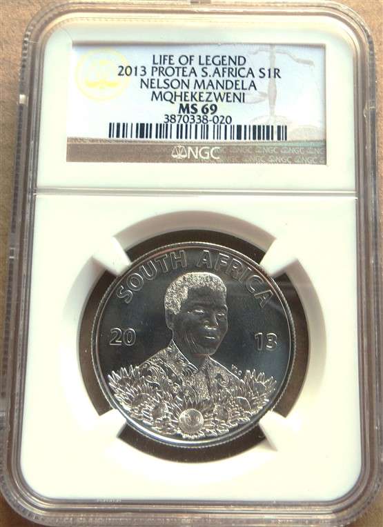 2013 Silver Nelson Mandela MS69 NGC - Life of a Legend