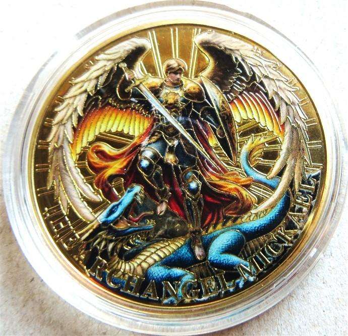 Psalm 91 10-11 Colorized Crown Size Medallion in Capsule