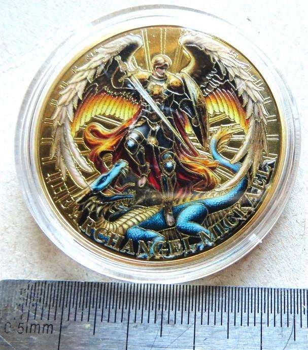 Psalm 91 10-11 Colorized Crown Size Medallion in Capsule