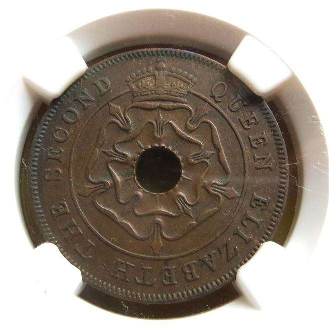 1954 Southern Rhodesia 1d Penny NGC AU50