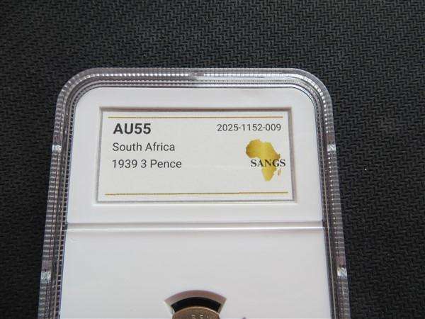 1939 3d AU55 Graded 3d Silver Coin
