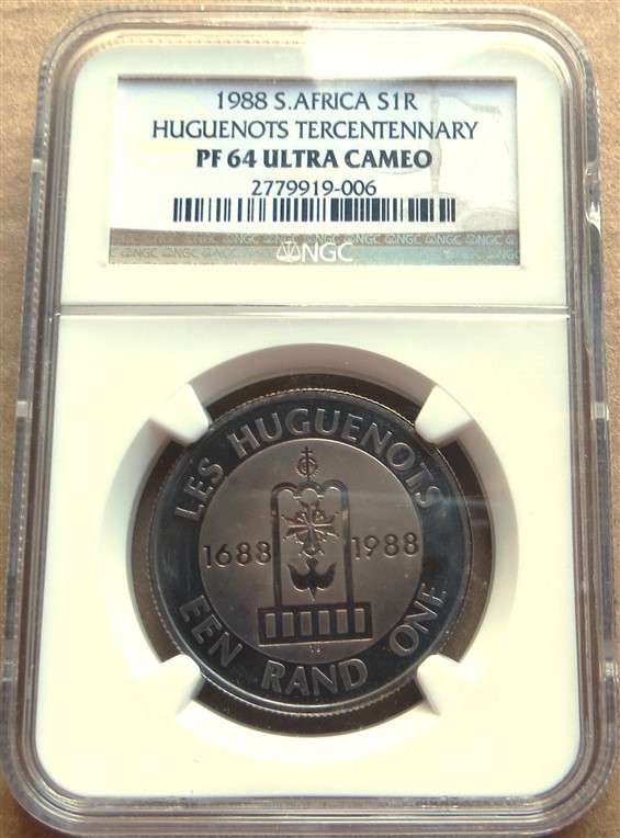 1988 Huguenots Silver R1 PF64 NGC