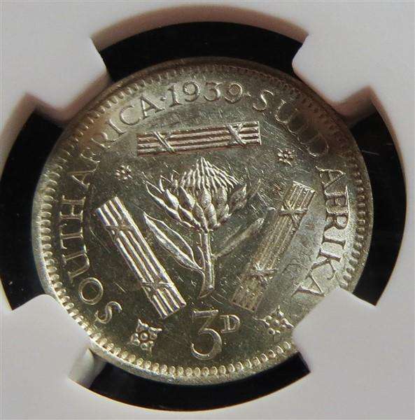 1939 3d AU55 Graded 3d Silver Coin