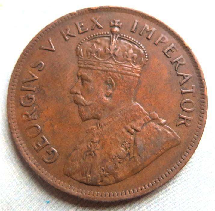 1929 SA Union Penny 1d Coin