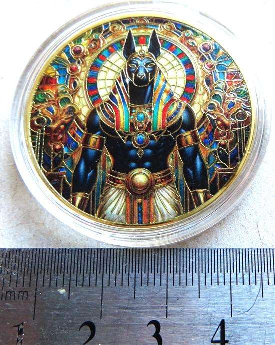 Egypt Mythology Colourized Crown Size Medallion in Capsule