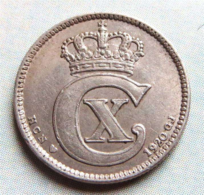 1920 Denmark 25 Ore Coin