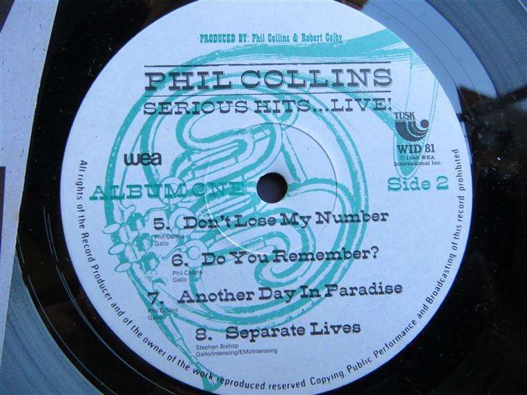 Phil Collins - Serious Hits Live  - Vintage Vinyl LP VG