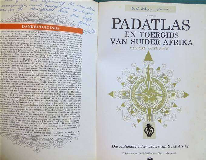 AA Road Atlas & Touring Guide 4th Ed. includes Rhodesia (Afrikaans)
