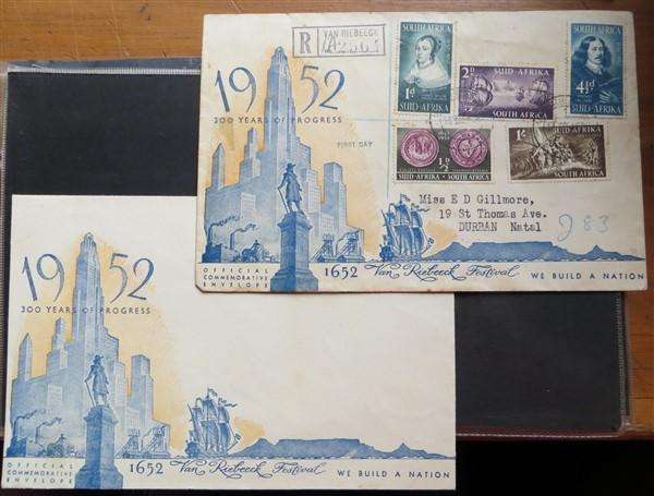 1952 Van Riebeeck Festival BiCentenary FDC + Blank Cover