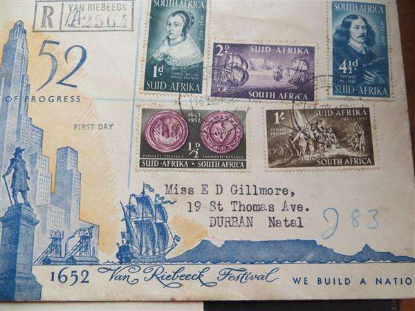 1952 Van Riebeeck Festival BiCentenary FDC + Blank Cover