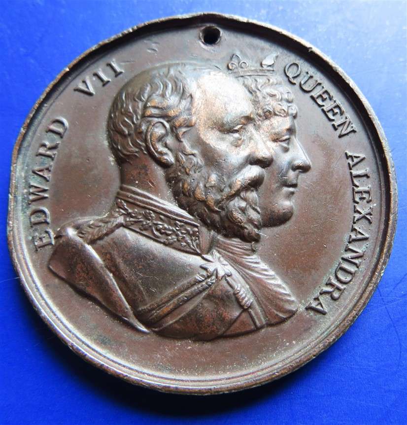 1902 King Edward VII Queen Alexandra Coronation Medallion