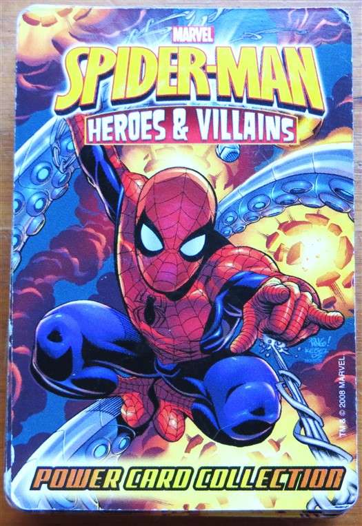 14 x Marvel Spiderman - Heroes and Villains Power Card Trading / Trump Cards