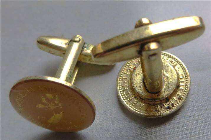 Rhodesia & Nyasaland Enamelled 3d pair of Cufflinks