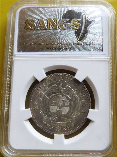 1895 ZAR 2/6 Shillings SANGS AU50 Half Crown