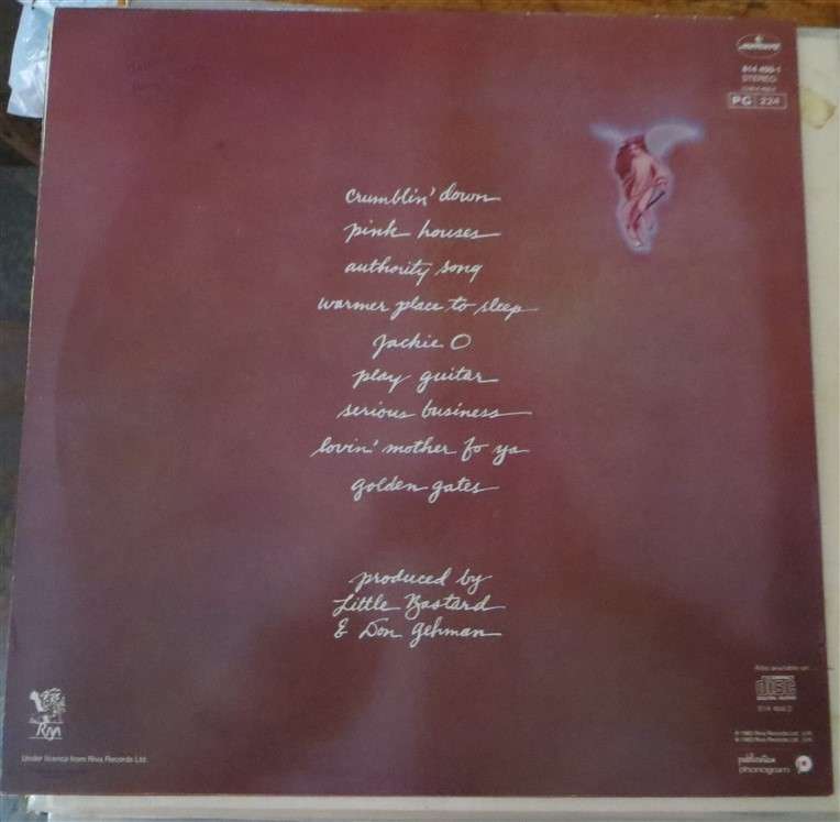 John Cougar Mellencamp - Uh Huh Vinyl LP VG