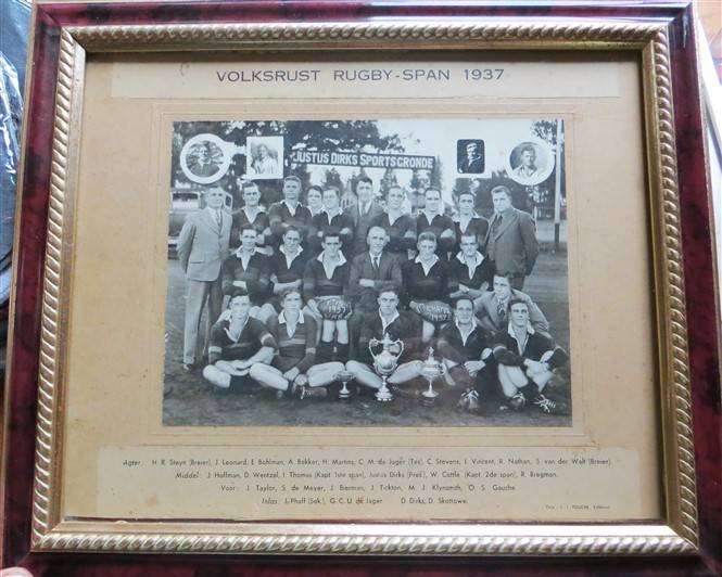 1937 Volksrust Rugby Span Vintage Photo - Framed