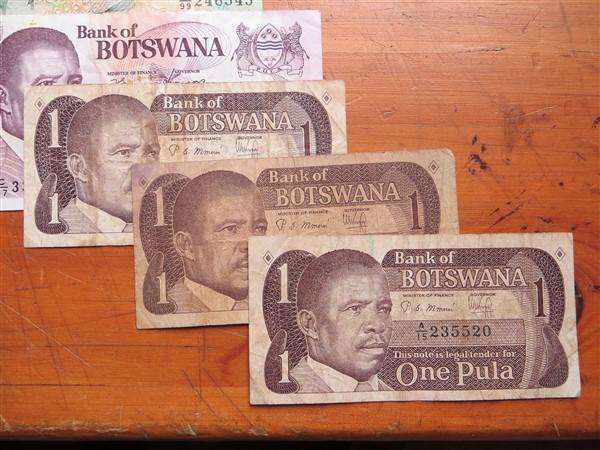 Botswana Circulated Set - 20+10+5+1 Pula Notes