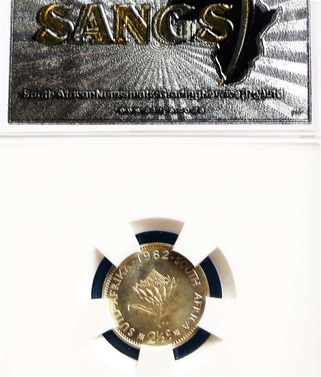 1962 2 1/2c Silver SANGS MS65 Graded